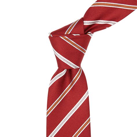 mens red white striped versace tie|Versace silk tie scarf.